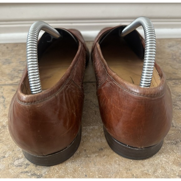 Mezlan Sebastian Brown Leather Genuine Lizard Loafer Shoes Men's Sz 10 - Picture 6 of 7